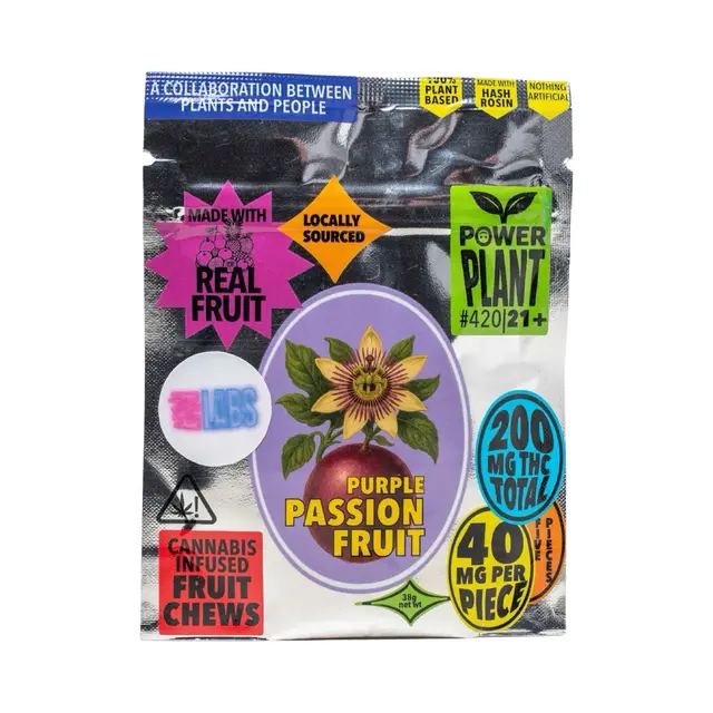 Powerplant By Superchill | 200mg Rosin Infused Fruit Chews | Purple Passion Fruit